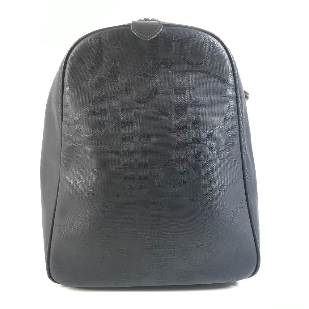 Dior Boston Bag Trotter Logo Leather Navy — view 3