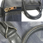 Dior Boston Bag Trotter Logo Leather Navy — view 8