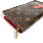 Louis Vuitton Wallet Porto Monet Zip Monogram Cherry Canvas Brown — view 6