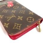 Louis Vuitton Wallet Porto Monet Zip Monogram Cherry Canvas Brown — view 7