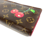 Louis Vuitton Wallet Porto Monet Zip Monogram Cherry Canvas Brown — view 5