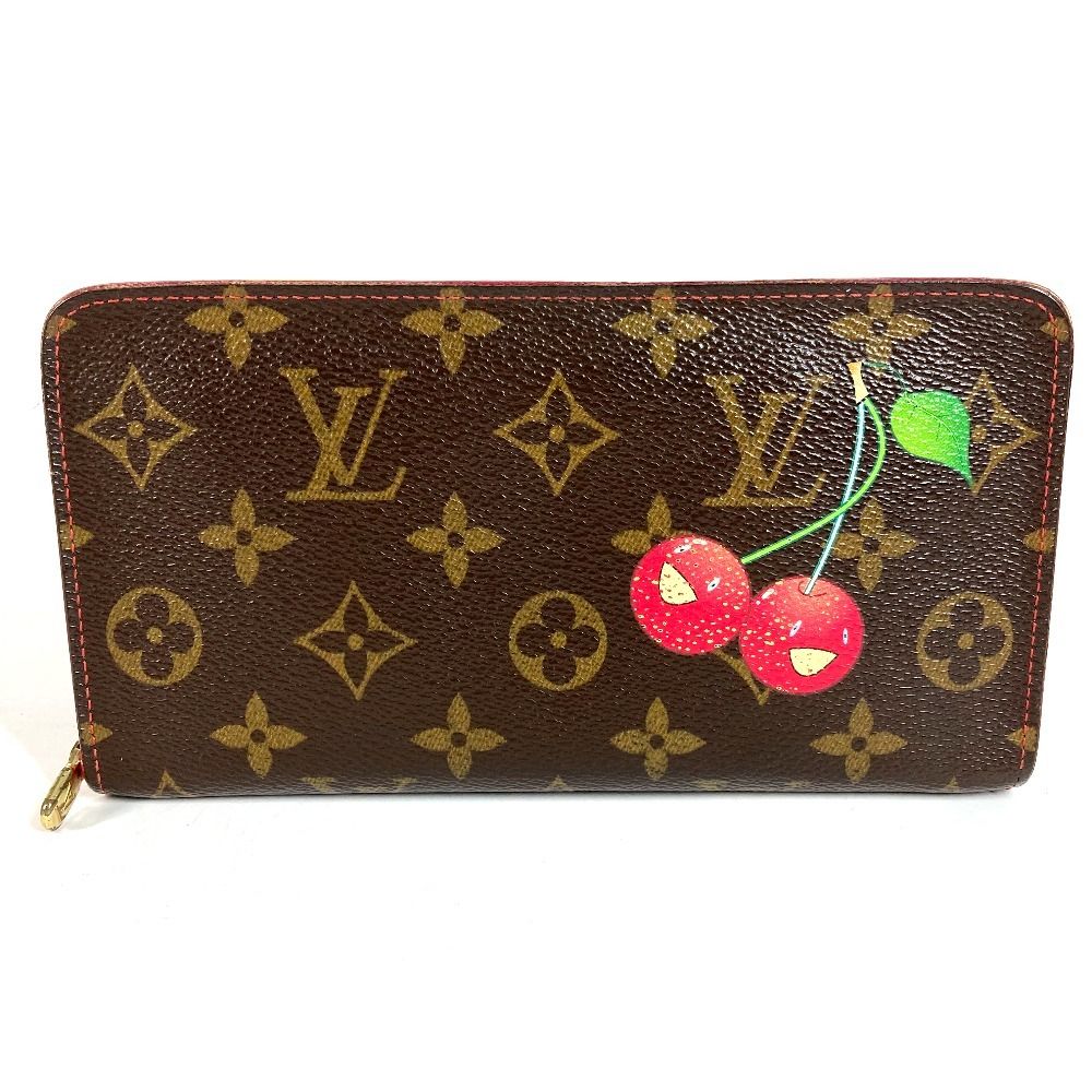 Louis Vuitton Wallet Porto Monet Zip Monogram Cherry Canvas Brown
