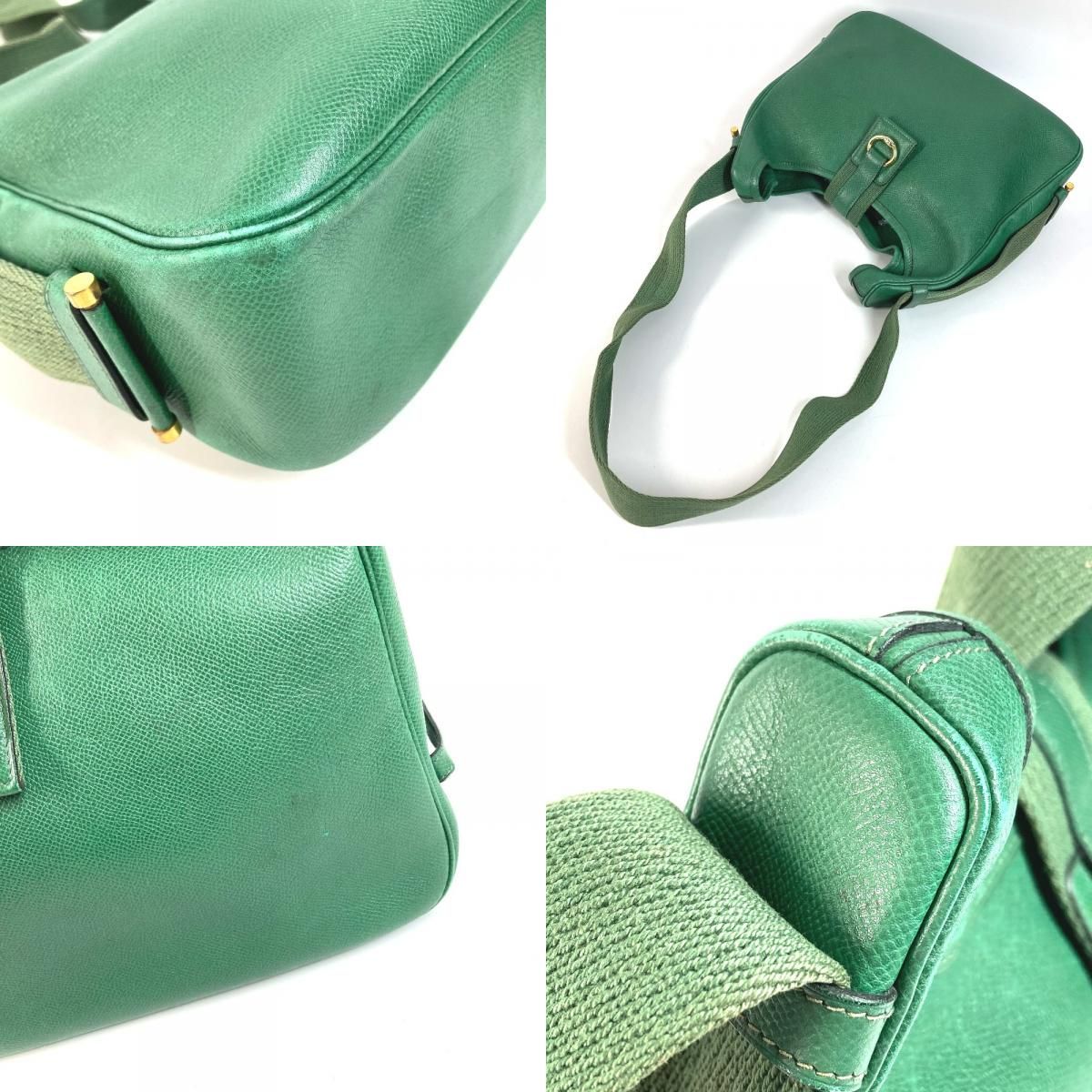 Hermes Shoulder Bag Saco Courchevel Green — view 7