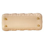 Dior Handbag Lady MY Abcdior Bag Small Light Pink Gold Lambskin — view 5