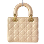 Dior Handbag Lady MY Abcdior Bag Small Light Pink Gold Lambskin — view 3