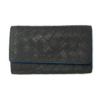 Bottega Veneta Key Case Dark Gray Blue Intrecciato 6 Key Holder Leather