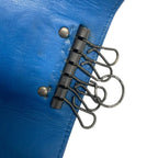 Bottega Veneta Key Case Dark Gray Blue Intrecciato 6 Key Holder Leather — view 9