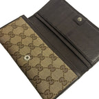Gucci Wallet Light Brown Dark Silver GG Canvas Interlocking — view 3