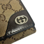 Gucci Wallet Light Brown Dark Silver GG Canvas Interlocking — view 9