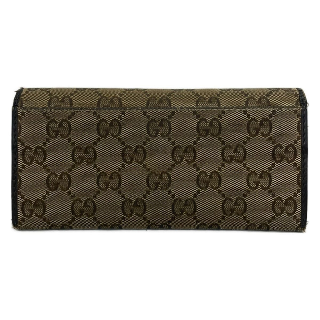 Gucci Wallet Light Brown Dark Silver GG Canvas Interlocking — view 2
