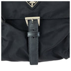 Prada Tessuto Black Silver Nylon Leather Shoulder — view 5