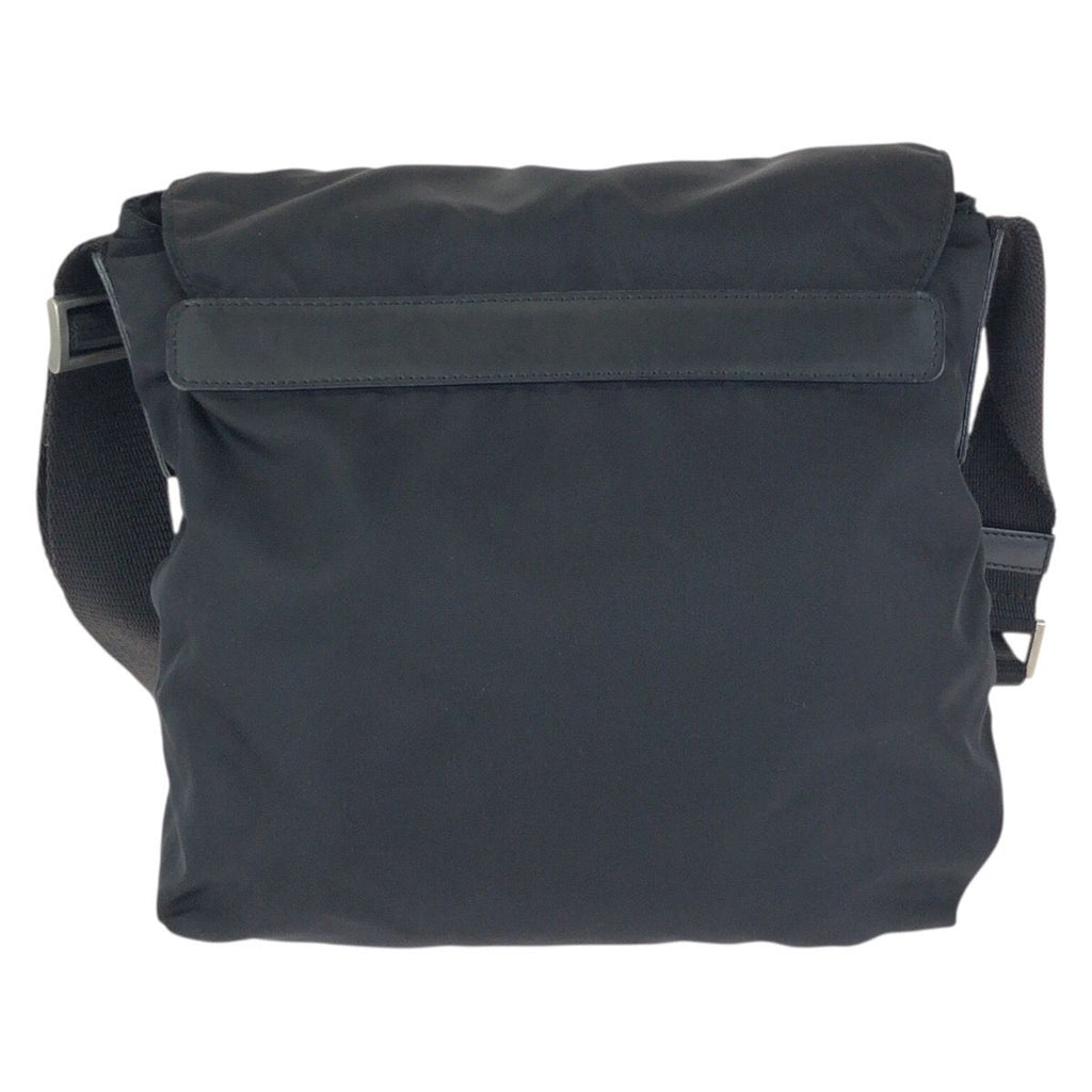 Prada Tessuto Black Silver Nylon Leather Shoulder — view 2