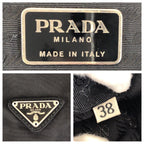Prada Tessuto Black Silver Nylon Leather Shoulder — view 4