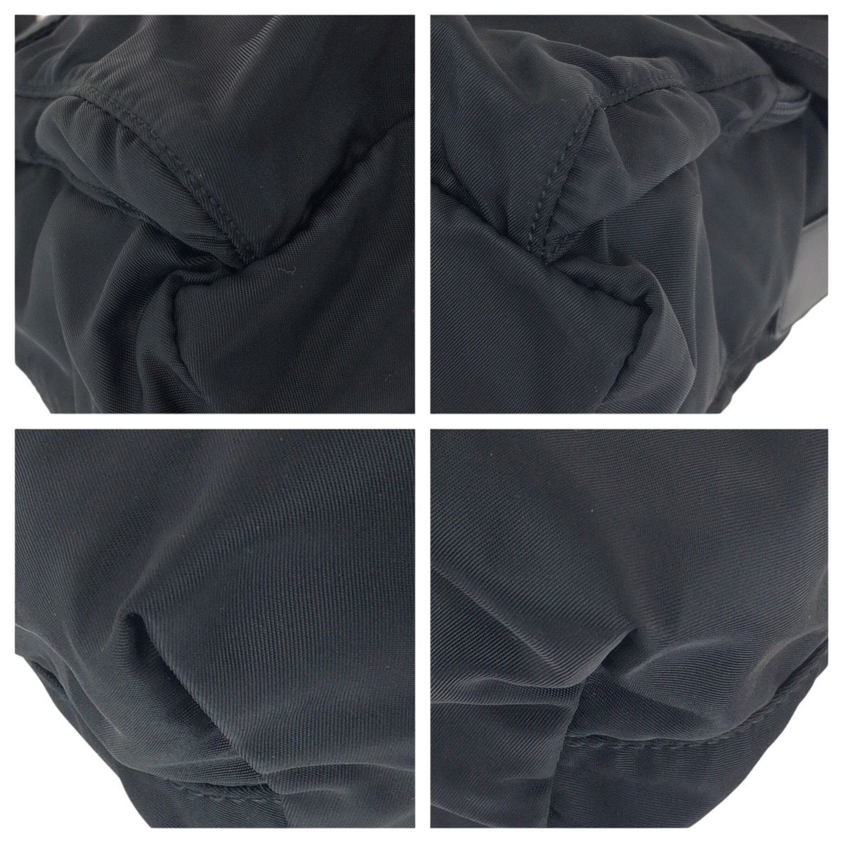 Prada Tessuto Black Silver Nylon Leather Shoulder — view 3