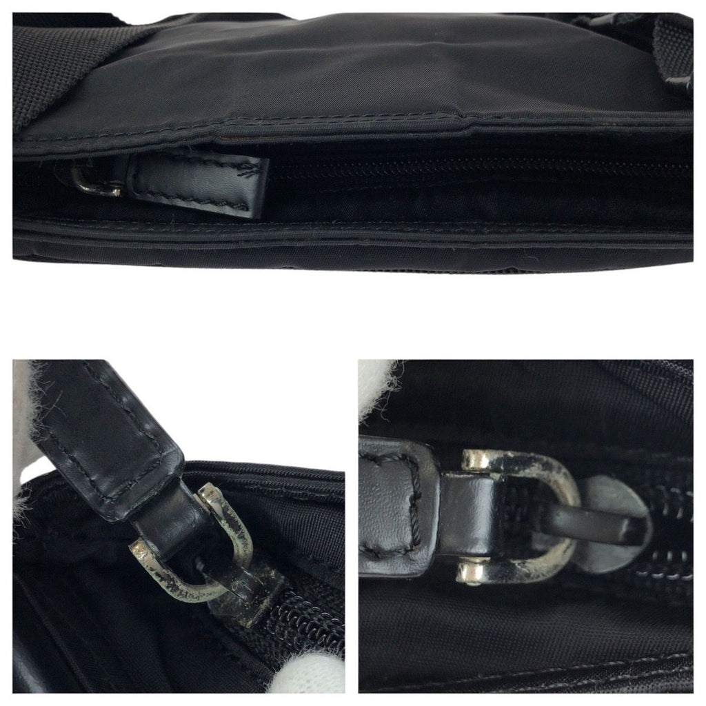 Prada Tessuto Black Silver Nylon Shoulder — view 6