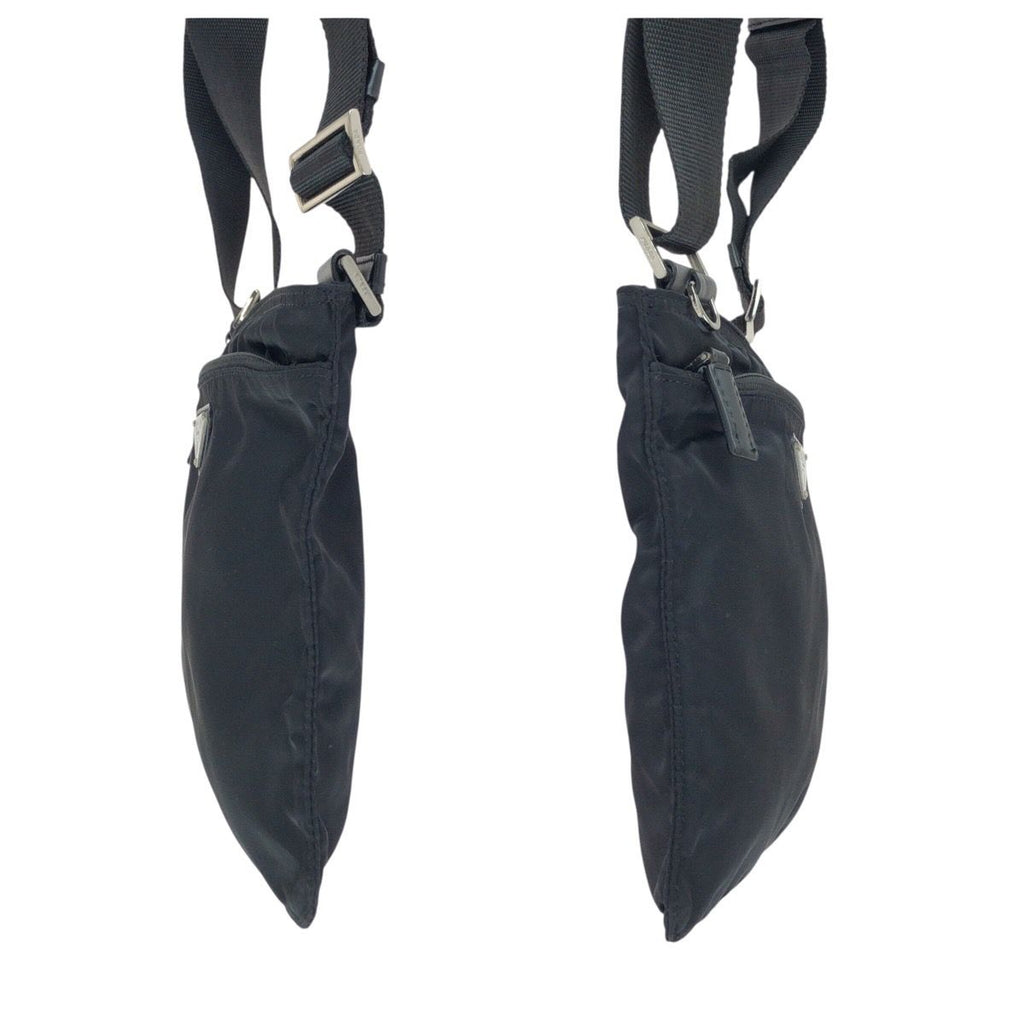 Prada Tessuto Black Silver Nylon Shoulder — view 8