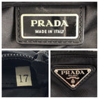 Prada Tessuto Black Silver Nylon Shoulder — view 4
