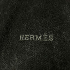 Hermes Scarf Black Logo Embroidery Fringe Cashmere — view 5