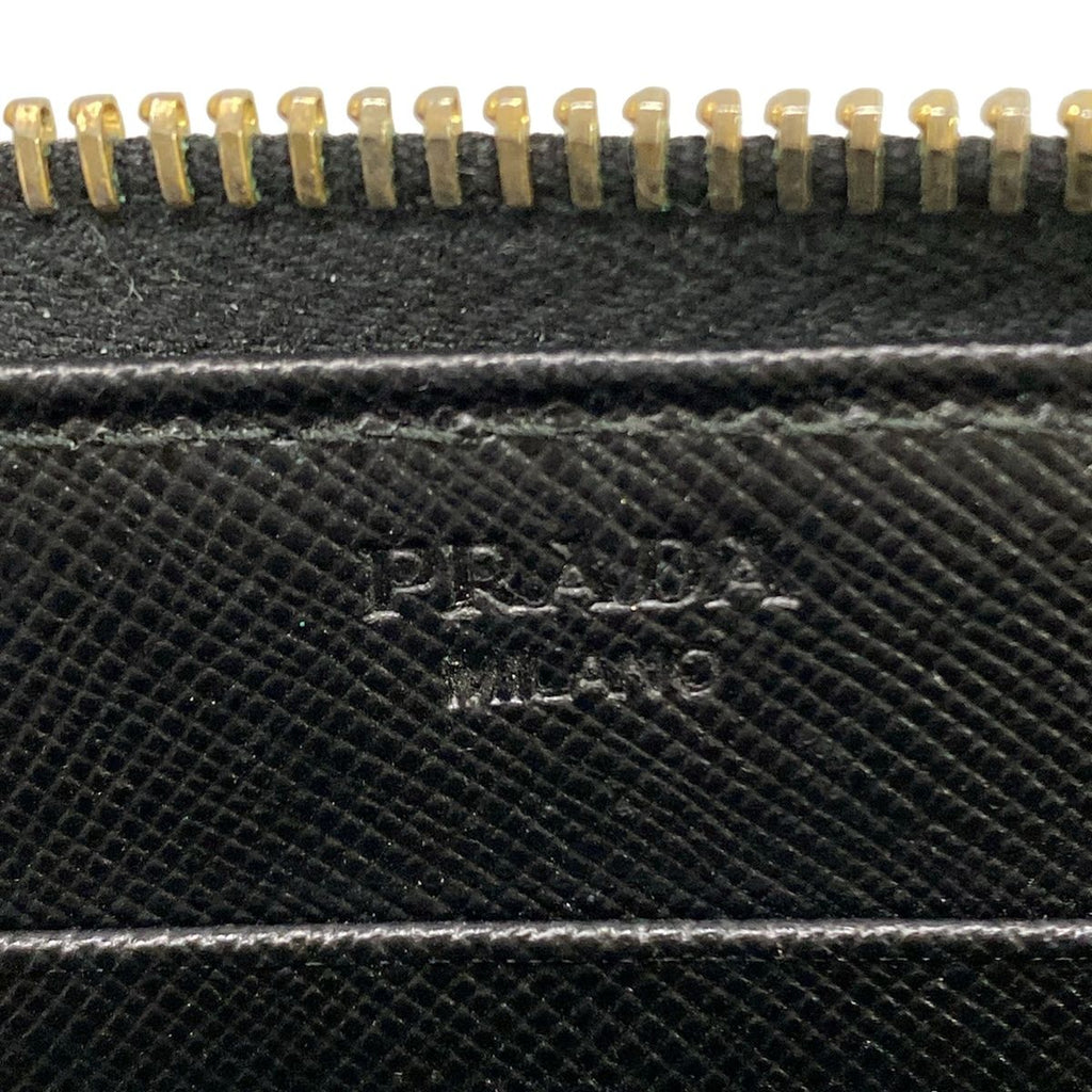 Prada Wallet Black Zip Around Leather — view 5