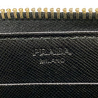 Prada Wallet Black Zip Around Leather — view 5