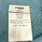 Fendi Shawl Zucca Pattern Light Blue Wool Silk Scarf — view 2