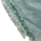 Fendi Shawl Zucca Pattern Light Blue Wool Silk Scarf — view 3
