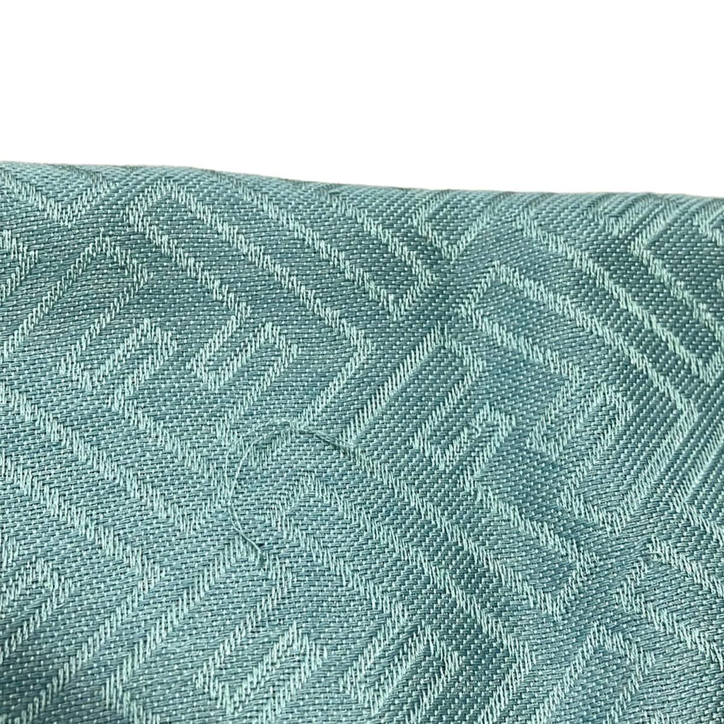 Fendi Shawl Zucca Pattern Light Blue Wool Silk Scarf — view 4