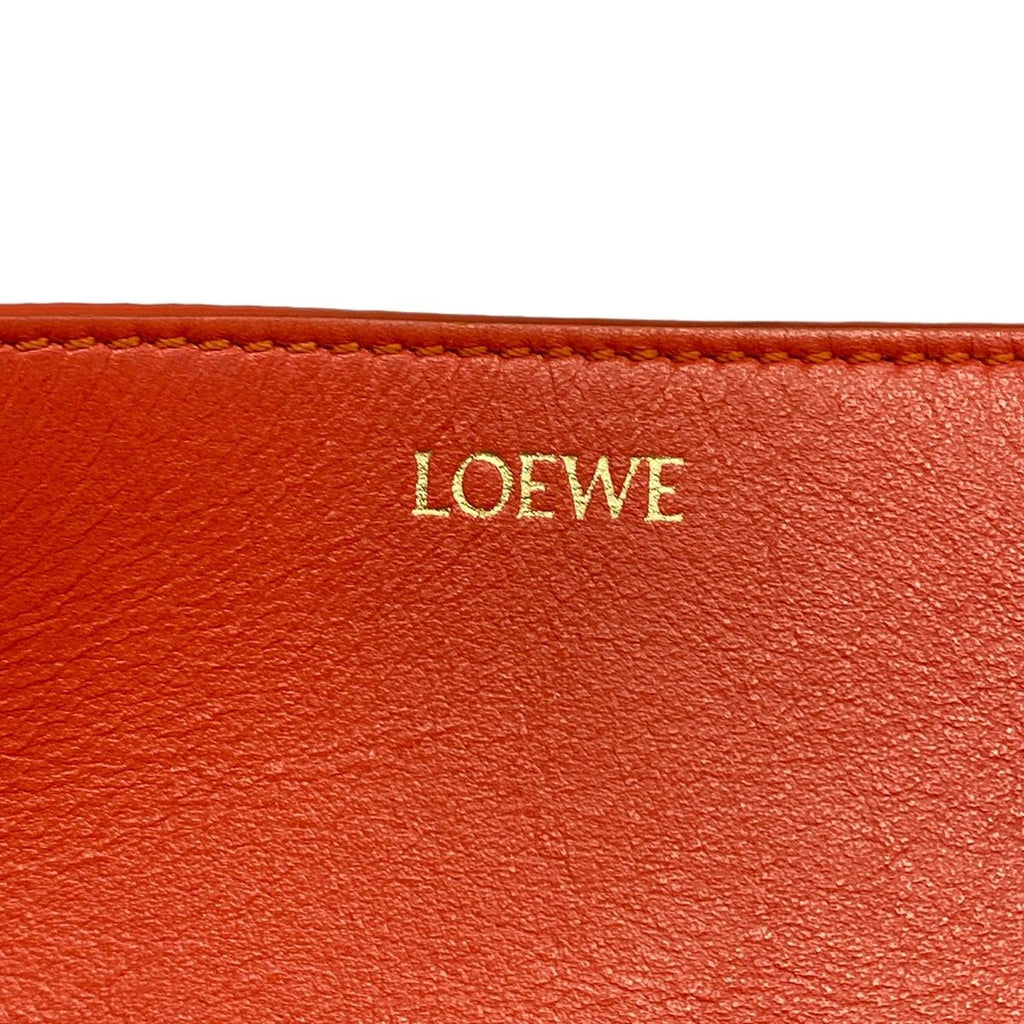 Loewe Tote Puzzle Fold Mini Orange Folding Leather — view 9