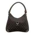 Gucci Shoulder Bag Abbey Dark Brown Beige Leather