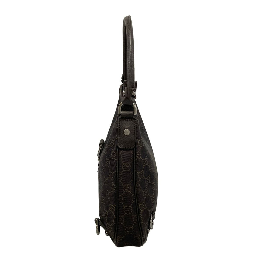 Gucci Shoulder Bag Abbey Dark Brown Beige Leather — view 4