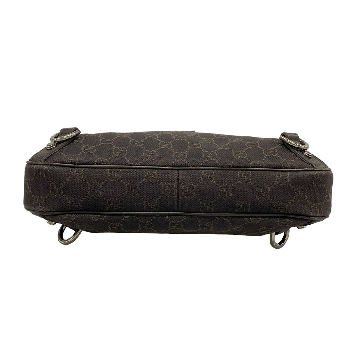 Gucci Shoulder Bag Abbey Dark Brown Beige Leather — view 5