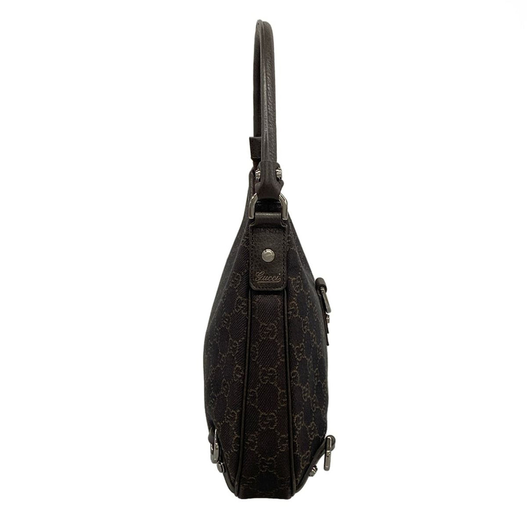 Gucci Shoulder Bag Abbey Dark Brown Beige Leather — view 2
