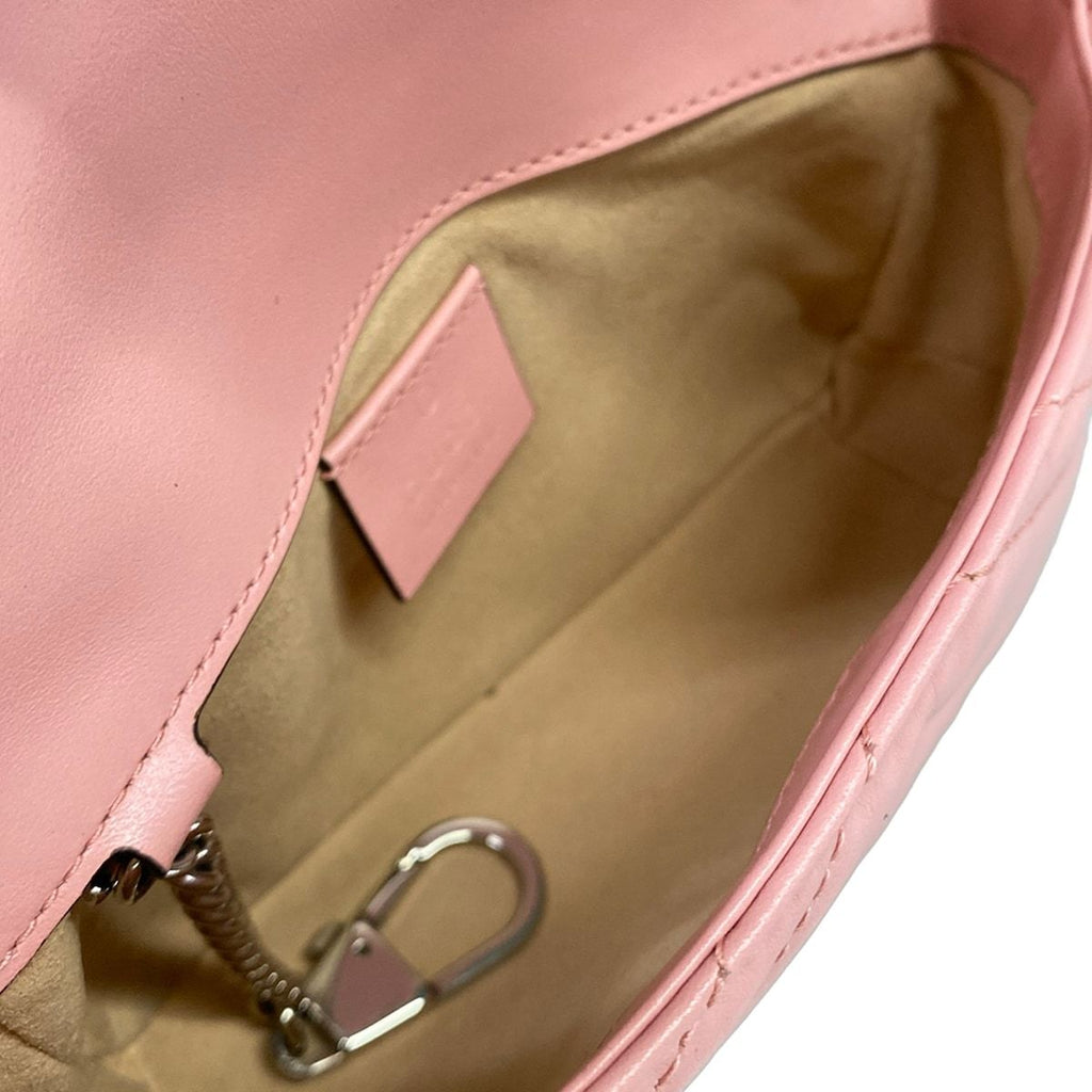 Gucci Shoulder Bag GG Marmont Pink Chain Leather — view 7