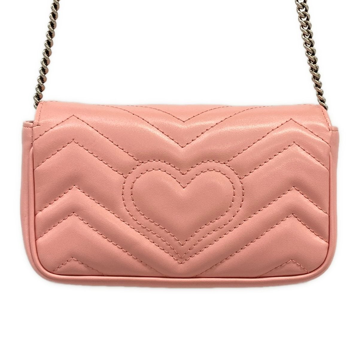 Gucci Shoulder Bag GG Marmont Pink Chain Leather — view 3