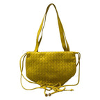 Bottega Veneta Shoulder Bag Intrecciato Yellow Leather