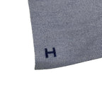 Hermes Scarf le Tour Light Blue Navy Cashmere Silk — view 3