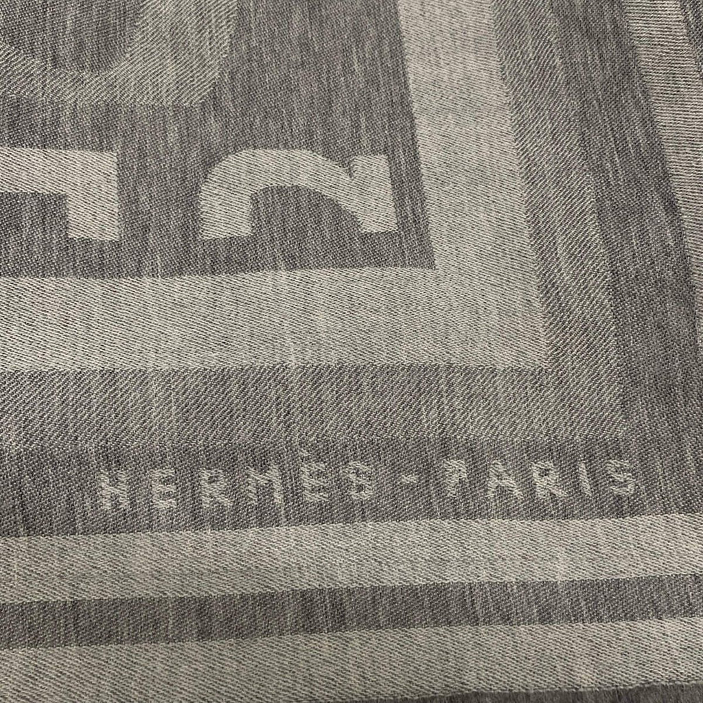 Hermes Shawl Light Gray Wool Scarf — view 4