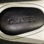 Chanel Flat Shoes 37.5 C Black CC Logo Ribbon Leather Lambskin — view 9