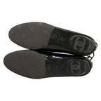 Chanel Flat Shoes 37.5 C Black CC Logo Ribbon Leather Lambskin — view 8