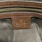 Gucci Handbag GG Pattern Double Dark Brown Beige Leather — view 8