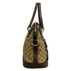 Gucci Handbag GG Pattern Double Dark Brown Beige Leather — view 2