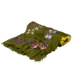 Loewe Shawl Yellow Dark Navy Multi Butterfly Cashmere Scarf
