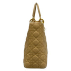 Dior Handbag Lady Large Bag Beige Gold Lambskin — view 2