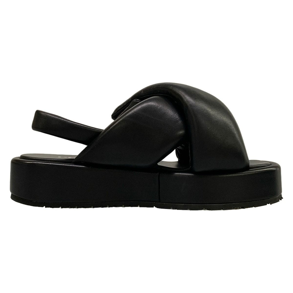 Prada Sandals 39 Black Cross Platform Leather — view 2