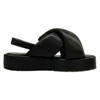 Prada Sandals 39 Black Cross Platform Leather — view 2