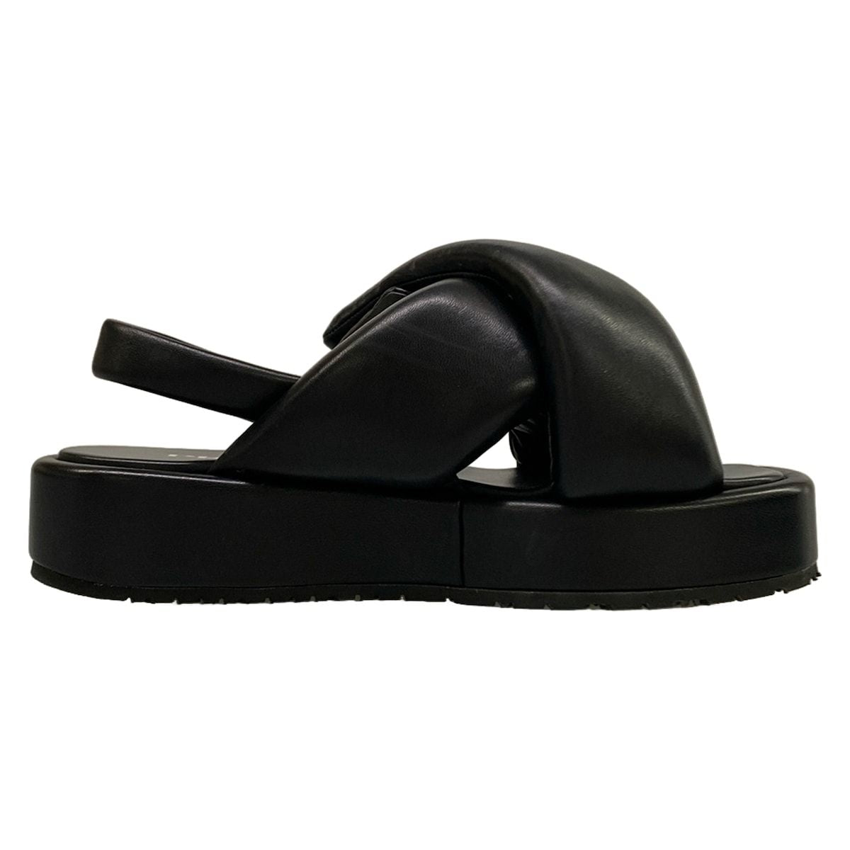 Prada Sandals 39 Black Cross Platform Leather — view 2