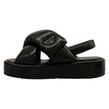 Prada Sandals 39 Black Cross Platform Leather
