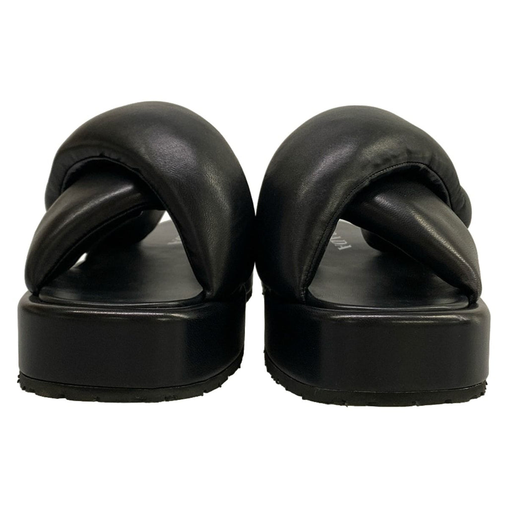Prada Sandals 39 Black Cross Platform Leather — view 5