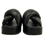 Prada Sandals 39 Black Cross Platform Leather — view 5