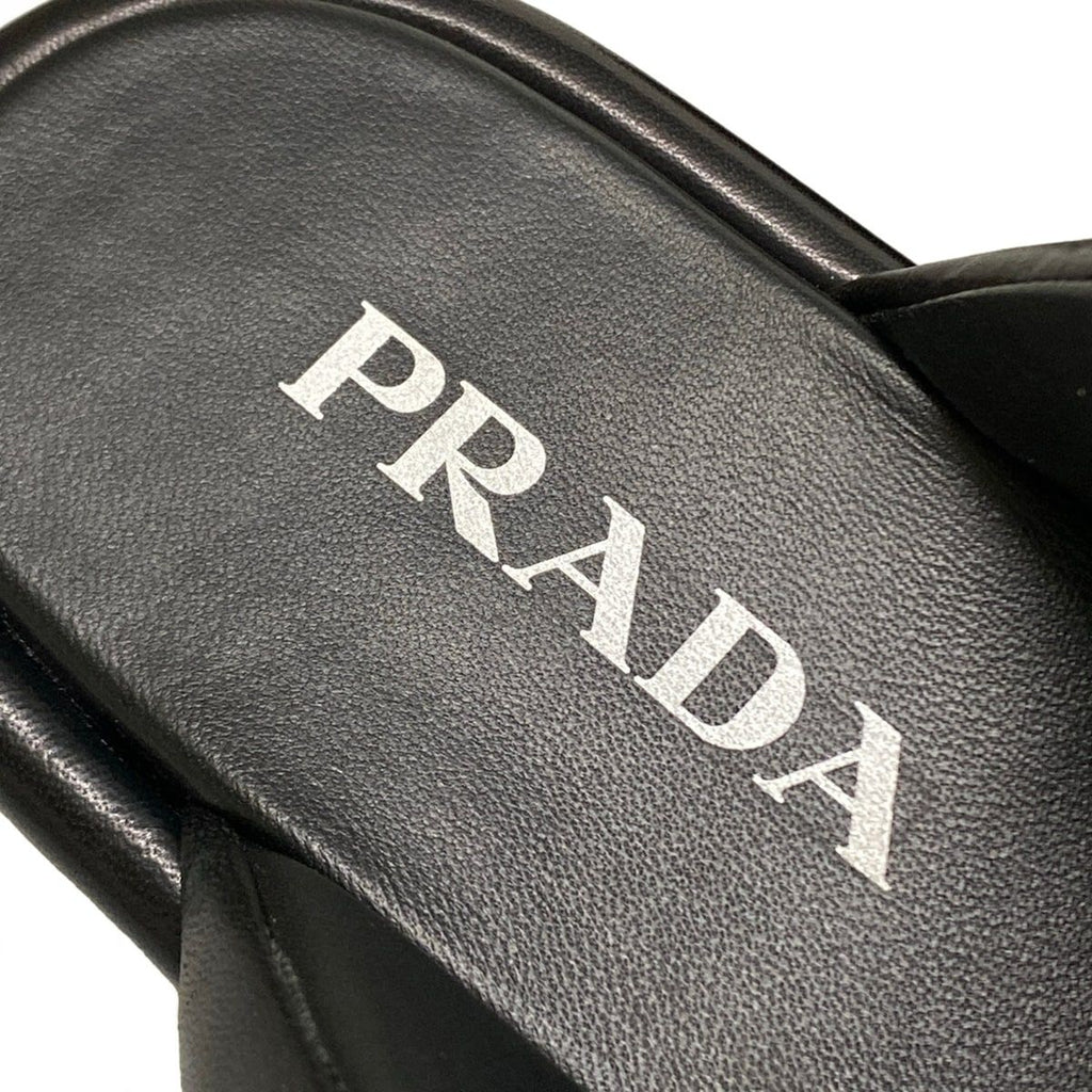 Prada Sandals 39 Black Cross Platform Leather — view 9